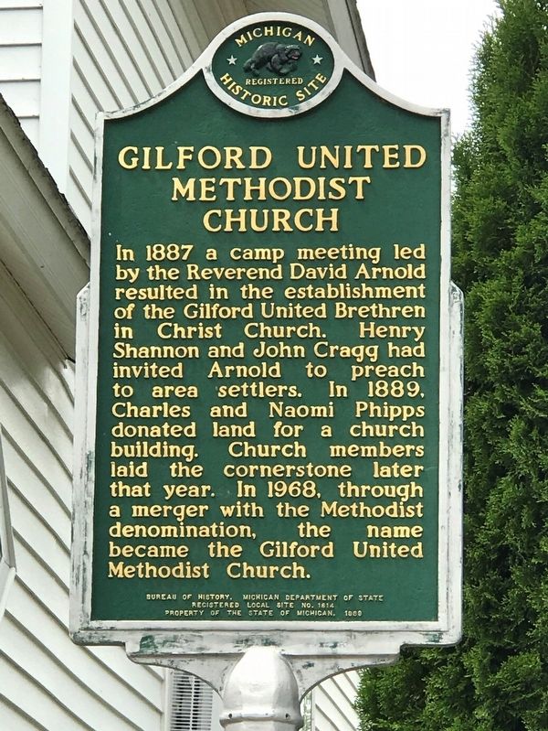 Gilford United Methodist Church Marker image. Click for full size.