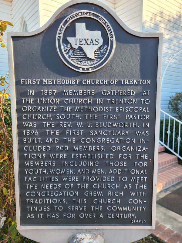 First Methodist Church of Trenton Marker image. Click for full size.