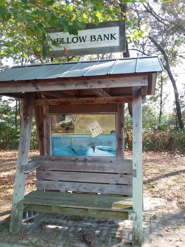 Yellow Bank Flag Stop / Hendrickson's Ice Pond Marker. Click for full size. Yellow Bank Flag Stop / Hendrickson's Ice Pond Marker image. Click for full size.