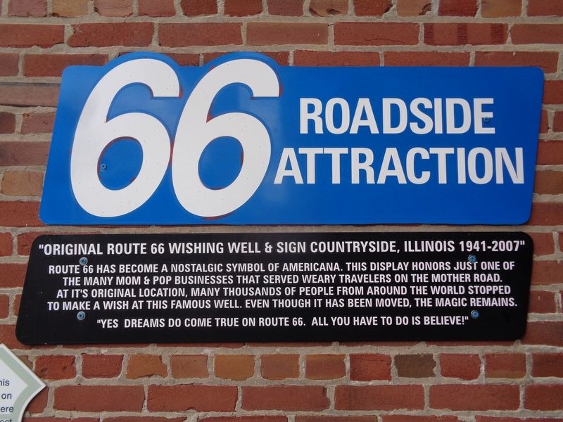Original Route 66 Wishing Well & Sign Countryside, Illinois 1941-2007 Marker image. Click for full size.