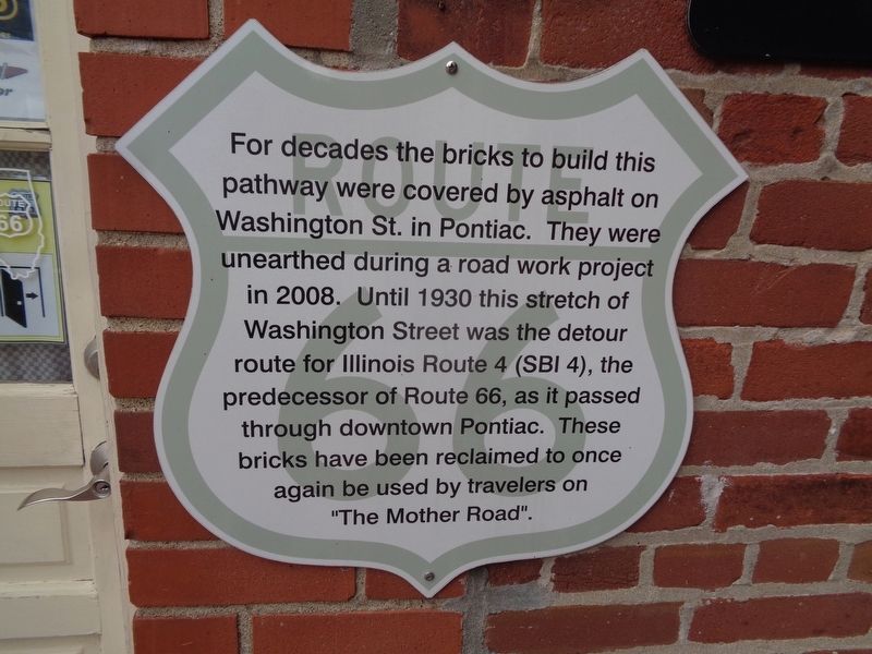 Original Washington Street Route 66 Bricks Marker image. Click for full size.