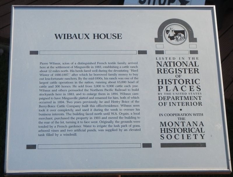 Wibaux House Marker image. Click for full size.