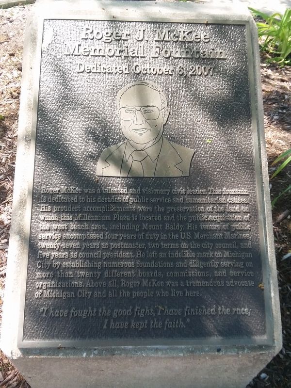 Roger J. McKee Memorial Fountain Marker image. Click for full size.