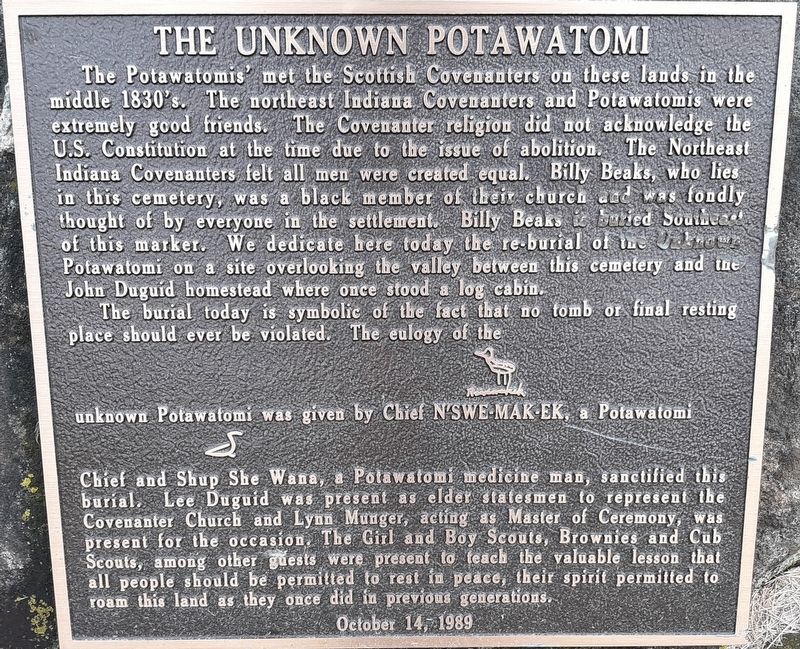 The Unknown Potawatomi Marker image. Click for full size.