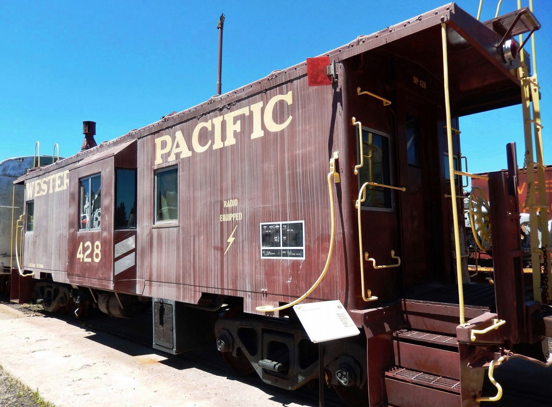 Western Pacific Caboose #428 & Marker image. Click for full size.