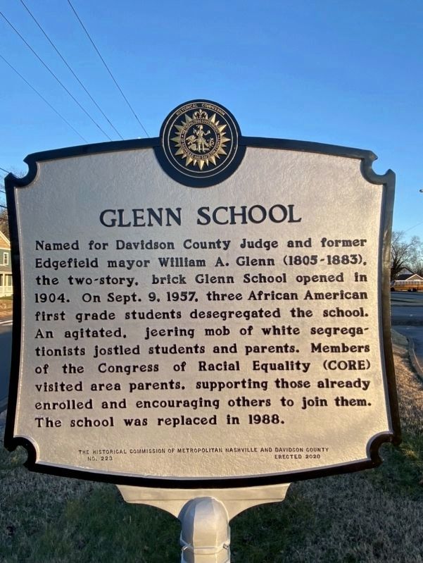 Glenn School side of the marker image. Click for full size.