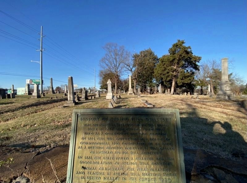 History of Spring Hill Cemetery Marker image. Click for full size.