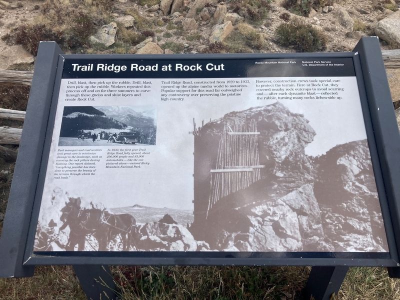 Trail Ridge Road at Rock Cut Marker image. Click for full size.