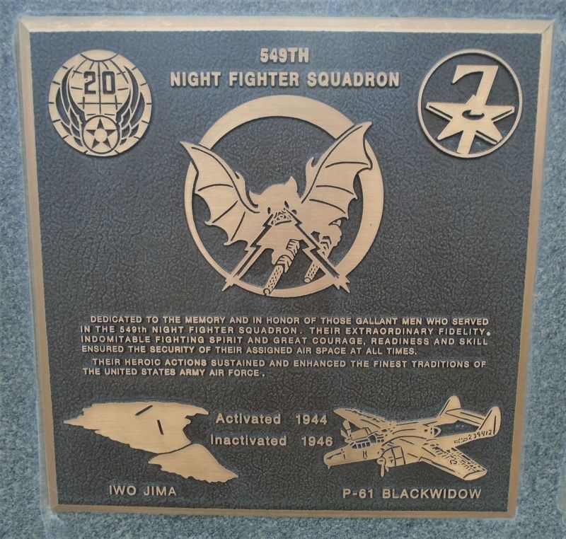 549th Night Fighter Squadron Marker image. Click for full size.