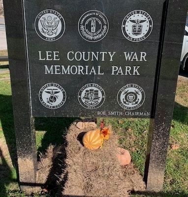 Lee County War Memorial Park. Click for full size. Lee County War Memorial Park image. Click for full size.