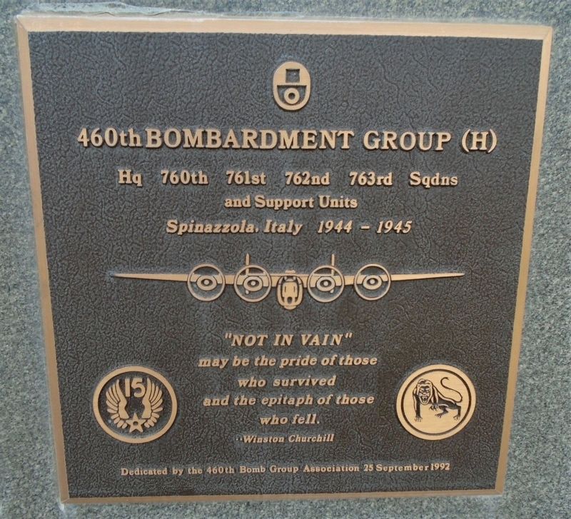 460th Bombardment Group (H) Marker image. Click for full size.
