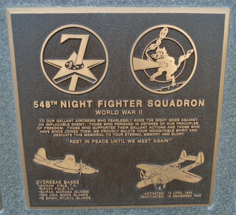 548th Night Fighter Squadron Marker image. Click for full size.