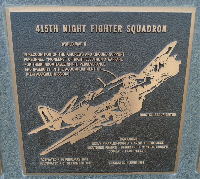 415th Night Fighter Squadron Marker image. Click for full size.