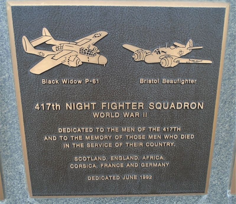 417th Night Fighter Squadron Marker image. Click for full size.