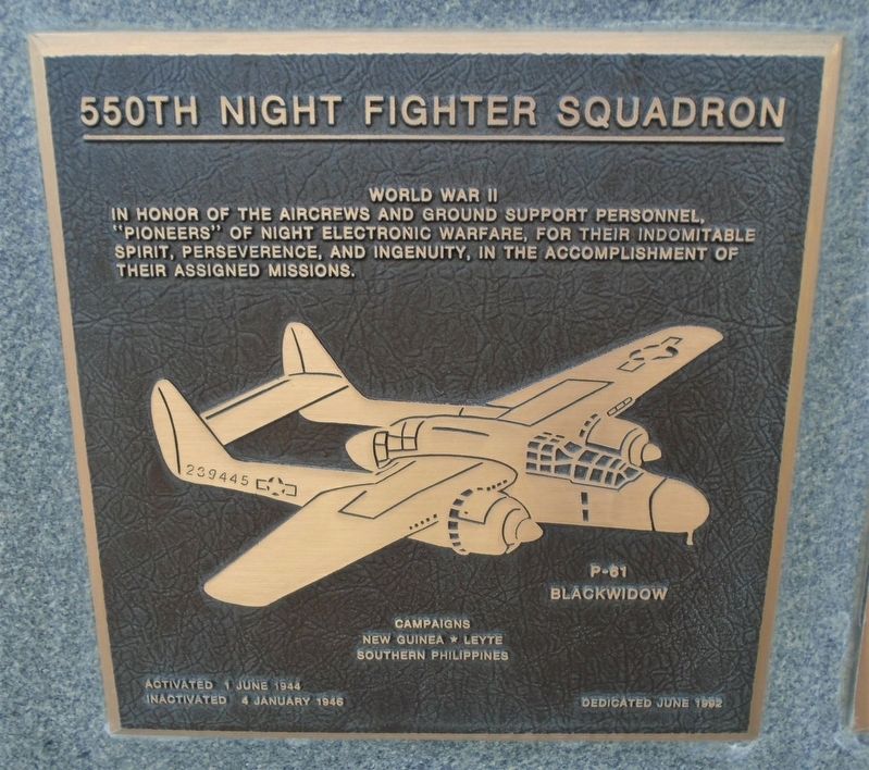550th Night Fighter Squadron Marker image. Click for full size.