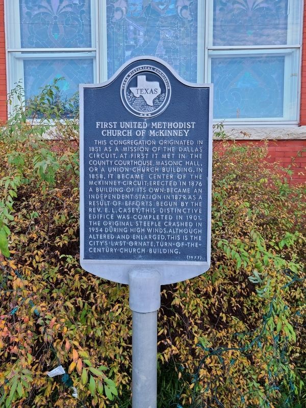 First United Methodist Church of McKinney Marker image. Click for full size.