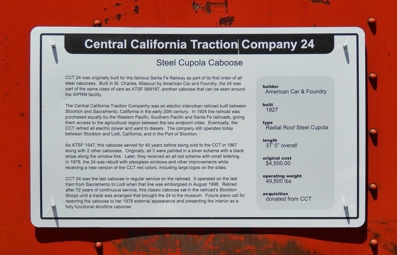 Central California Traction Company 24 Marker image. Click for full size.
