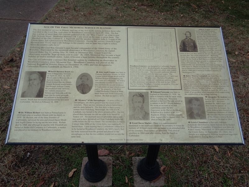 Site of the First Memorial Service in Illinois Marker image. Click for full size.