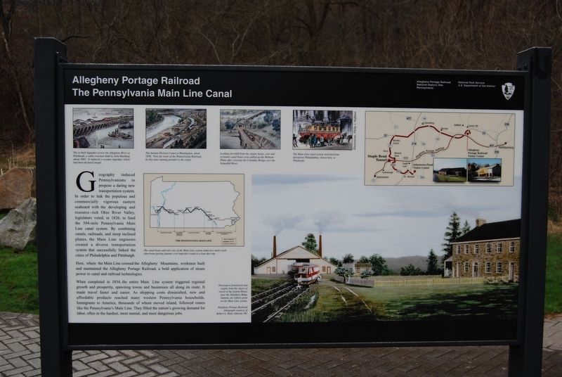 Allegheny Portage Railroad - The Pennsylvania Main Line Canal Marker image. Click for full size.