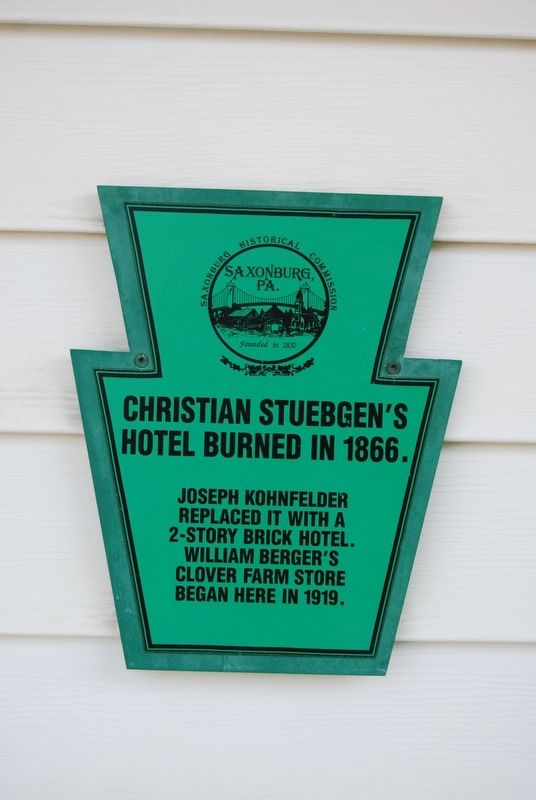 Christian Steubgen's Hotel Burned in 1866 Marker. Click for full size. Christian Steubgen's Hotel Burned in 1866 Marker image. Click for full size.