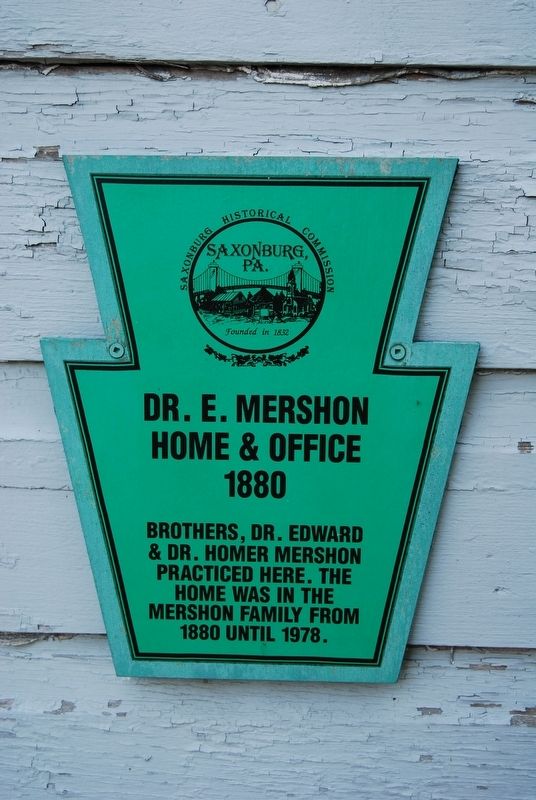 Dr. E. Mershon Home & Office Marker image. Click for full size.