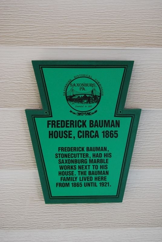 Frederick Bauman House Marker image. Click for full size.
