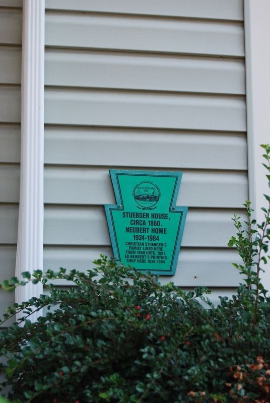 Stuebgen House Marker image. Click for full size.