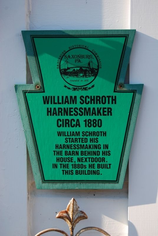 William Schroth Harnessmaker Marker image. Click for full size.