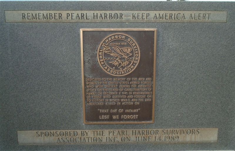 Pearl Harbor Survivors Association Marker image. Click for full size.