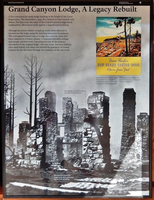 Grand Canyon Lodge, A Legacy Rebuilt Marker image. Click for full size.