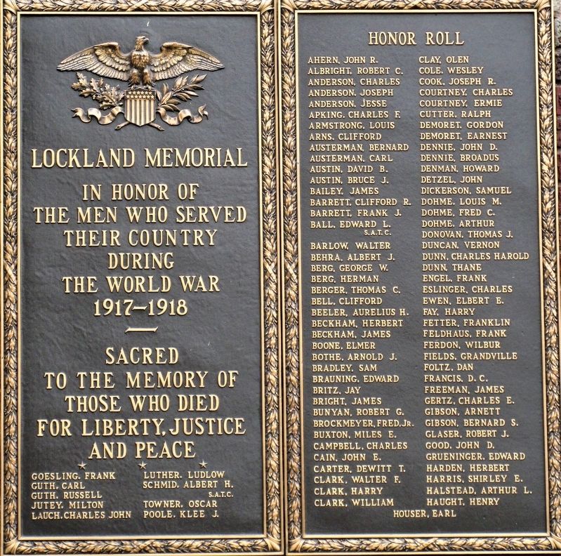 Lockland WW I Memorial image. Click for full size.