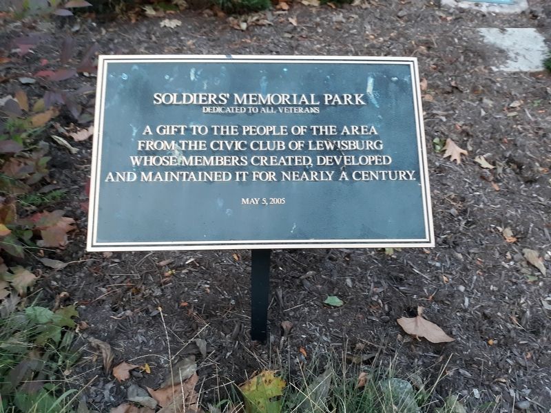 Soldiers' Memorial Park Marker image. Click for full size.