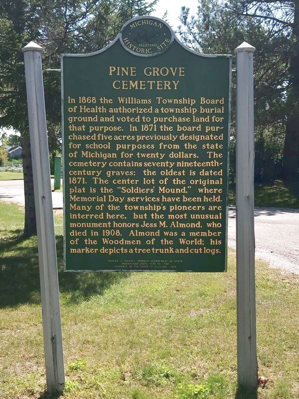 Pine Grove Cemetery Marker image. Click for full size.