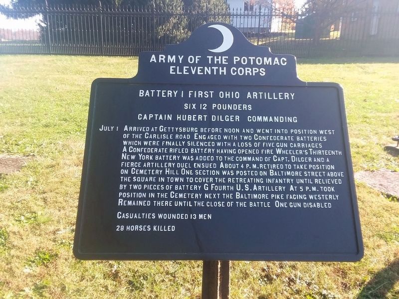 Battery I, First Ohio Artillery Marker image. Click for full size.