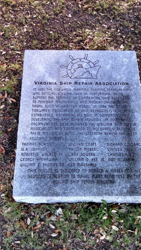 Virginia Ship Repair Association Marker image. Click for full size.
