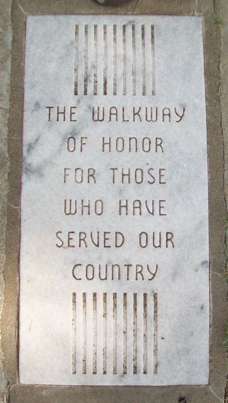 Veterans Memorial Walkway. Click for full size. Veterans Memorial Walkway image. Click for full size.