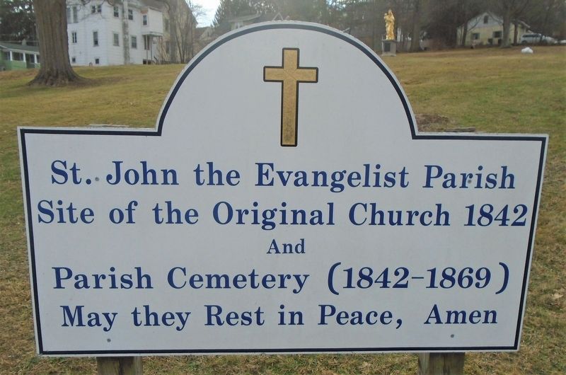 Site of Original St. John the Evangelist Church and Cemetery Marker image. Click for full size.