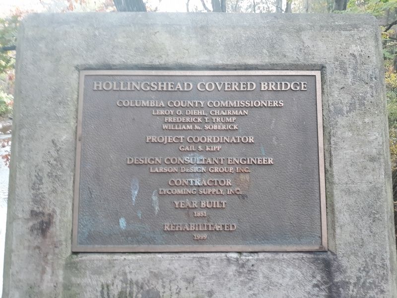 Hollingshead Covered Bridge Marker. Click for full size. Hollingshead Covered Bridge Marker image. Click for full size.