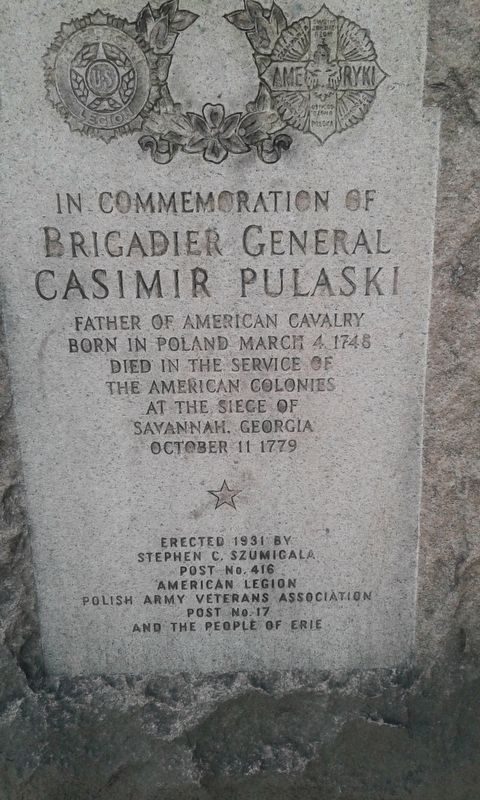 Brigadier General Casimir Pulaski Marker image. Click for full size.