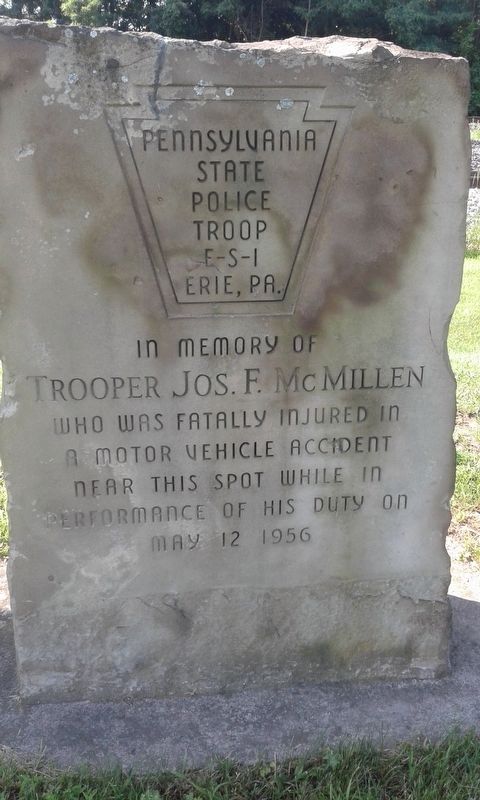 Trooper Jos. F. McMillen Memorial image. Click for full size.
