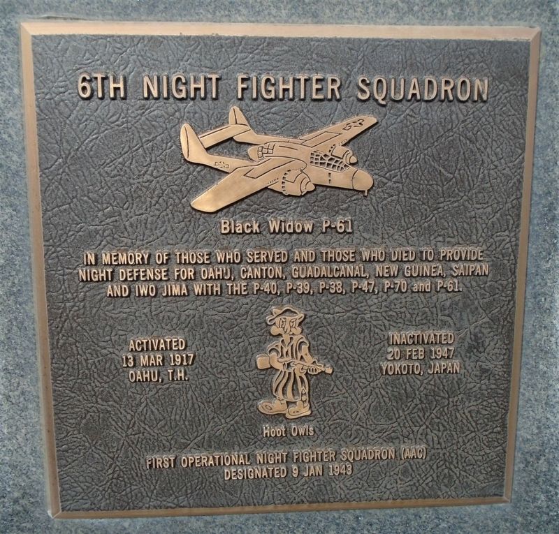 6th Night Fighter Squadron Marker image. Click for full size.