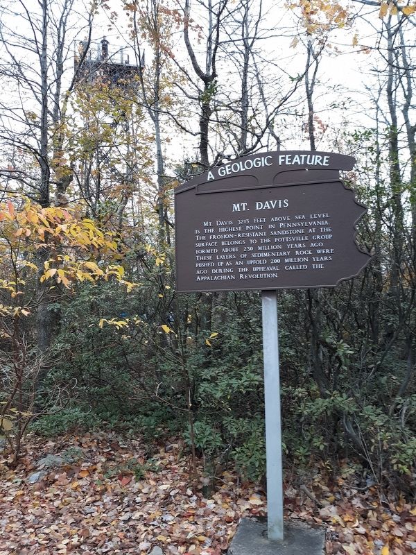 Mount Davis Marker. Click for full size. Mount Davis Marker image. Click for full size.