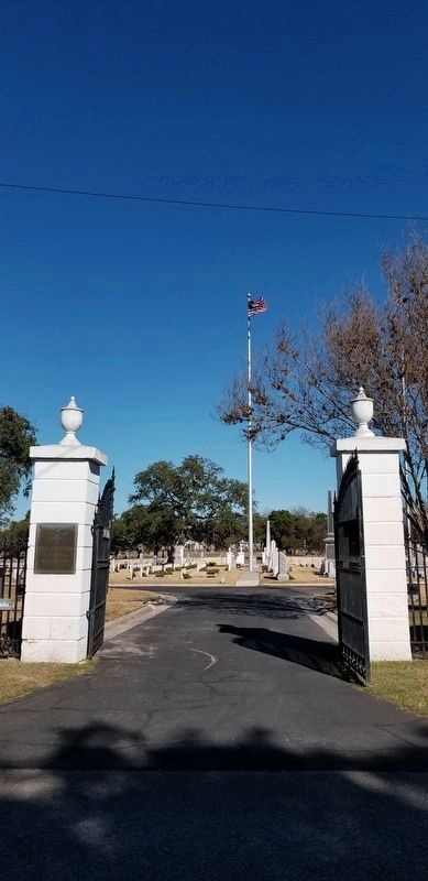 The marker is located just past the entrance to the cemetery on the left.. Click for full size. The marker is located just past the entrance to the cemetery on the left. image. Click for full size.