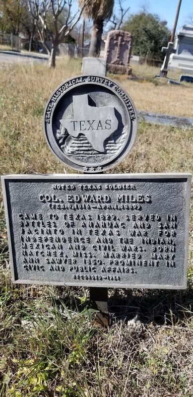 Col. Edward Miles Marker. Click for full size. Col. Edward Miles Marker image. Click for full size.