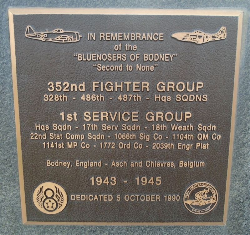 352nd Fighter Group and 1st Service Group Marker image. Click for full size.