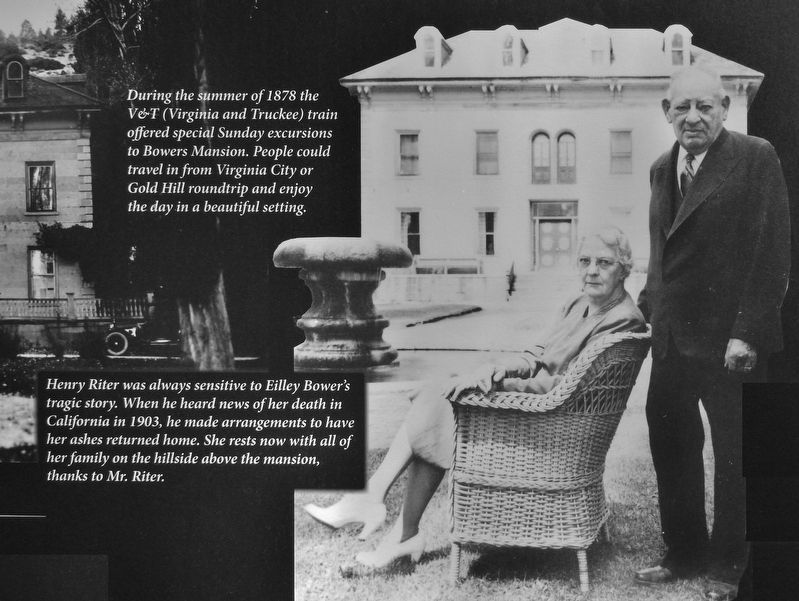 Marker detail: Henry Riter & wife Edna at Bowers Mansion image. Click for full size.