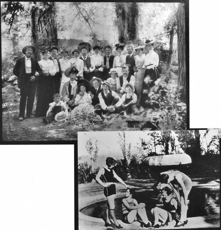Marker detail: Picnickers, circa 1900 &<br>Ladies Enjoying the Fountain, circa 1920’s image. Click for full size.