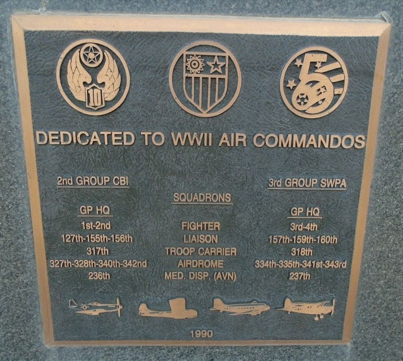WWII Air Commandos Marker image. Click for full size.