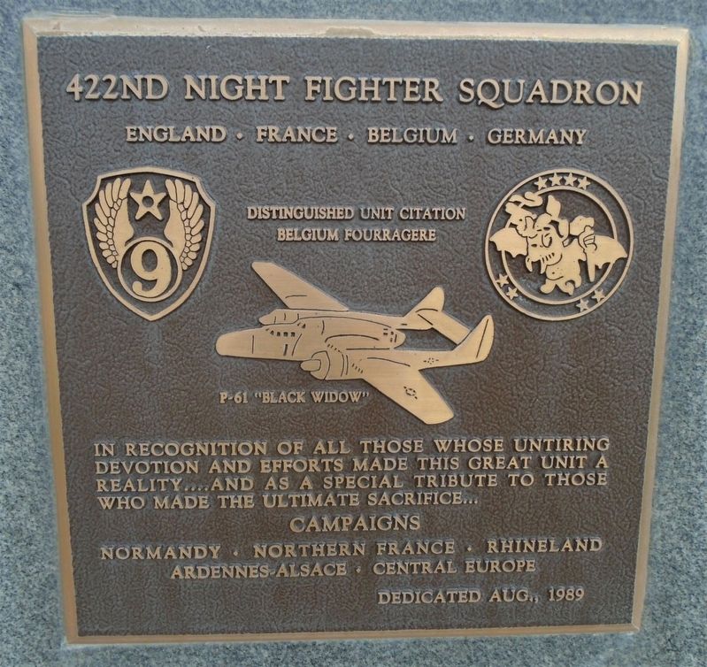 422nd Night Fighter Squadron Marker image. Click for full size.