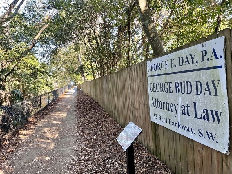 Class Action Lawsuit Marker along the trail. image. Click for full size.